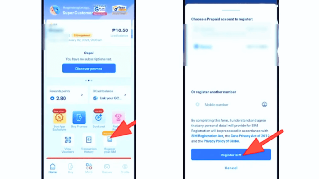 How to Register Your TM SIM Using the GlobeOne App